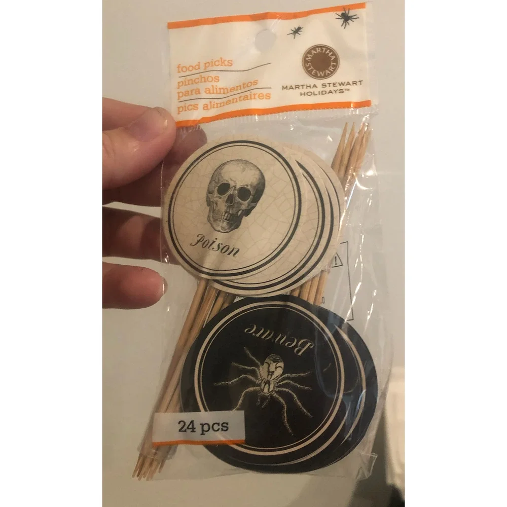 NWT MARTHA STEWART Holidays Halloween Party Food Picks‎ Cupcake Picks Toppers